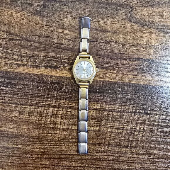 Benrus WORKING 17 Jewels Gold & Stainless Steel Women's Watch - Winder READ - Picture 3 of 6